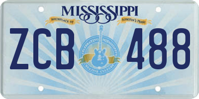 MS license plate ZCB488
