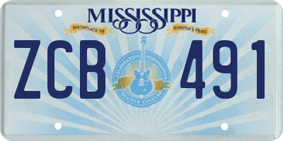 MS license plate ZCB491
