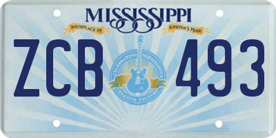 MS license plate ZCB493