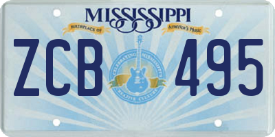 MS license plate ZCB495