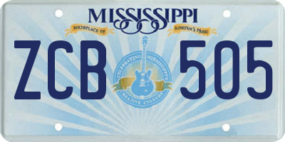 MS license plate ZCB505