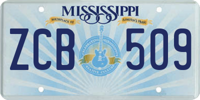 MS license plate ZCB509