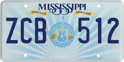 MS license plate ZCB512