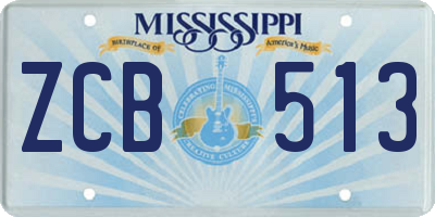 MS license plate ZCB513
