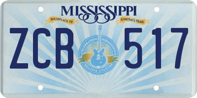 MS license plate ZCB517