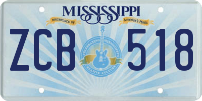 MS license plate ZCB518