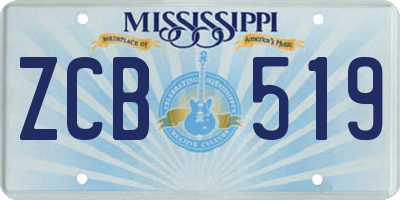 MS license plate ZCB519