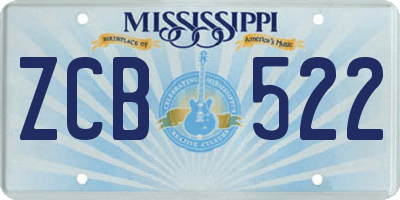 MS license plate ZCB522
