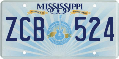 MS license plate ZCB524