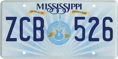 MS license plate ZCB526