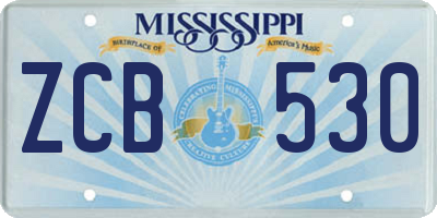 MS license plate ZCB530