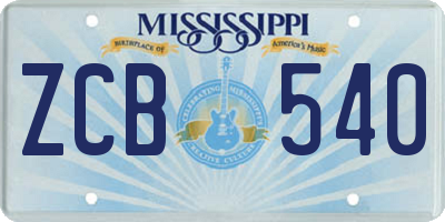 MS license plate ZCB540