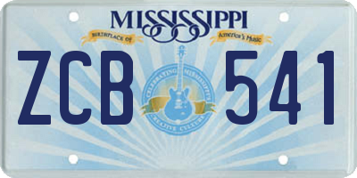 MS license plate ZCB541