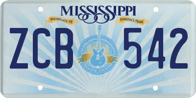 MS license plate ZCB542