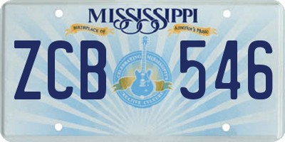 MS license plate ZCB546