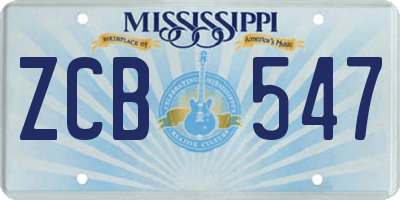 MS license plate ZCB547