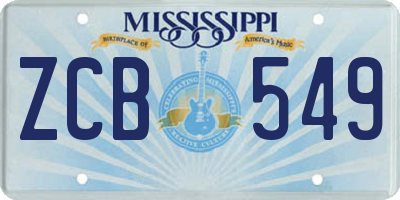 MS license plate ZCB549