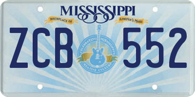 MS license plate ZCB552