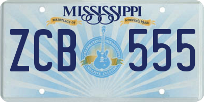 MS license plate ZCB555
