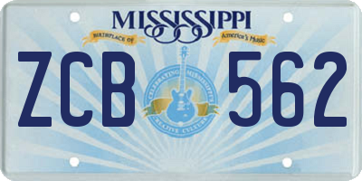 MS license plate ZCB562