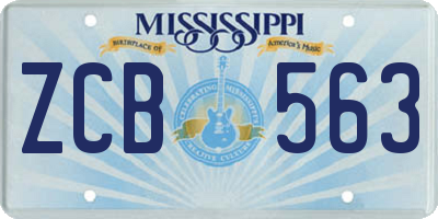 MS license plate ZCB563