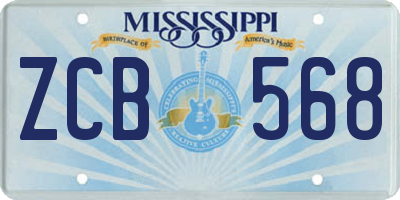MS license plate ZCB568