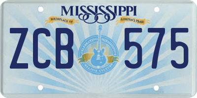 MS license plate ZCB575