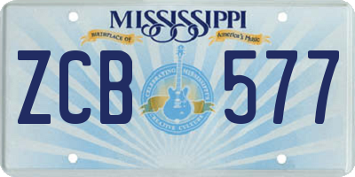 MS license plate ZCB577