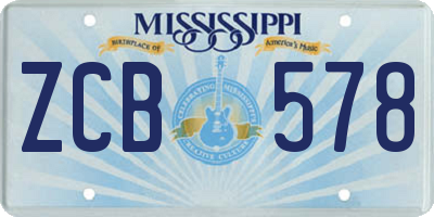 MS license plate ZCB578