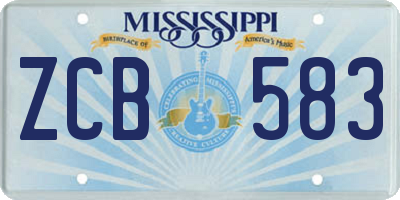 MS license plate ZCB583