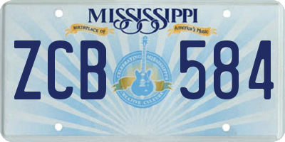 MS license plate ZCB584