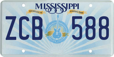 MS license plate ZCB588