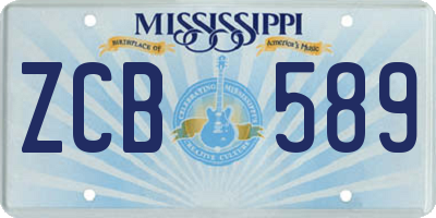 MS license plate ZCB589