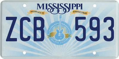 MS license plate ZCB593