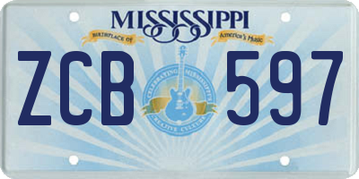 MS license plate ZCB597