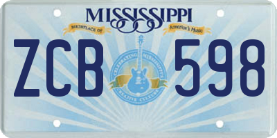 MS license plate ZCB598