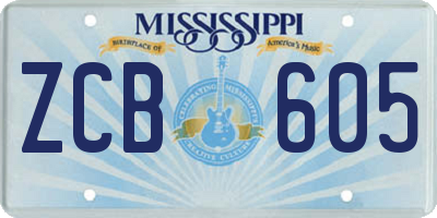 MS license plate ZCB605