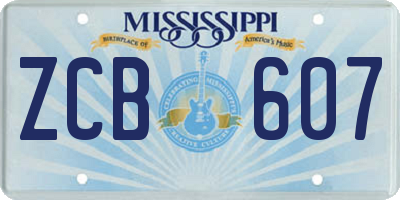 MS license plate ZCB607