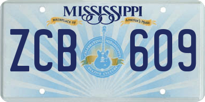 MS license plate ZCB609