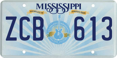 MS license plate ZCB613
