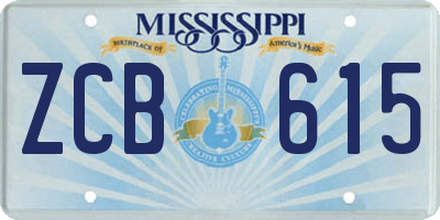 MS license plate ZCB615