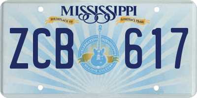 MS license plate ZCB617