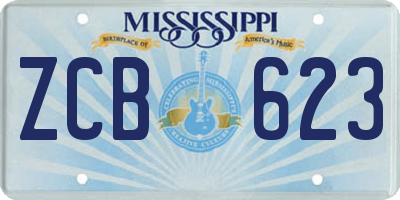 MS license plate ZCB623
