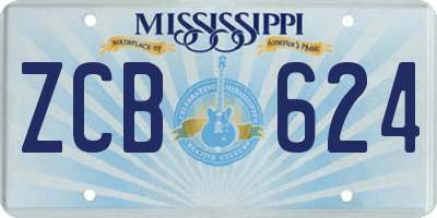 MS license plate ZCB624