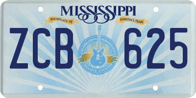 MS license plate ZCB625