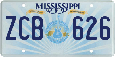 MS license plate ZCB626