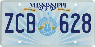 MS license plate ZCB628