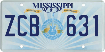 MS license plate ZCB631