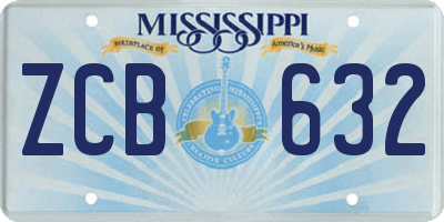 MS license plate ZCB632