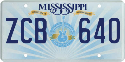 MS license plate ZCB640